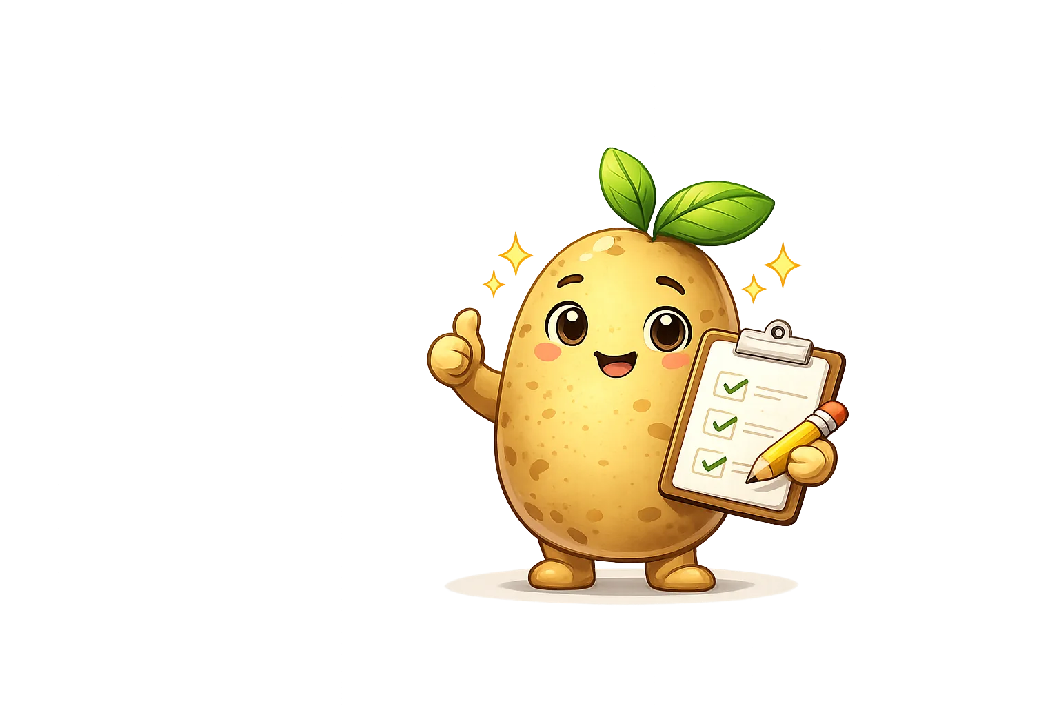 PotatoTools mascot showing the simple tool flow